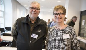 Magnus Johansson, Mörbylånga jaktvårdskrets, och Susanne Forslund, länsstyrelsen Kalmar, kunde inte vara annat än nöjda med intresset för deras gemensamma seminarium om predatorjakt som en del av naturvården.