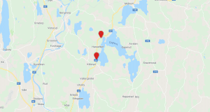 Här inträffade olyckorna. Karta: Google