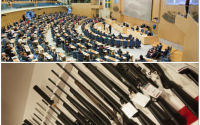 Striden om hur vapendirektivet ska implementeras i Sveriges riksdag har börjat. Om lagrådsremissen blir regeringens förslag kommer det att fällas, enligt den moderate riksdagsledamoten Sten Bergheden. Foto: Melker Dahlstrand/Sveriges riksdag och Jan Henricson