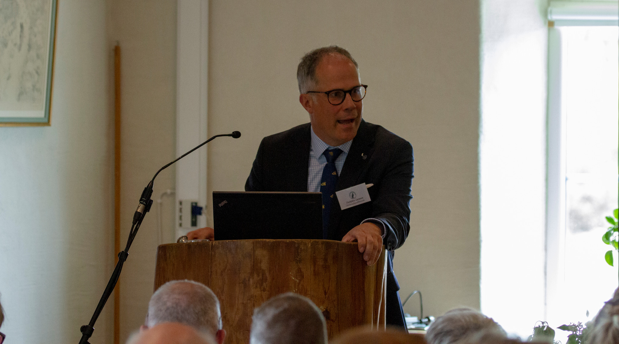 Svenska Jägareförbundets ordförande Torbjörn Larsson inleder årsstämman 2019.