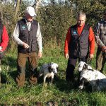 Glada svenska jägare efter NM-segern. Daniel Gustavsson med Svitjods Pandora, Lasse Malmsten med Heegårds Cato, , Andras Talpai med Västfrontens Nestor och Benny Persson med Bjendrups Molly.