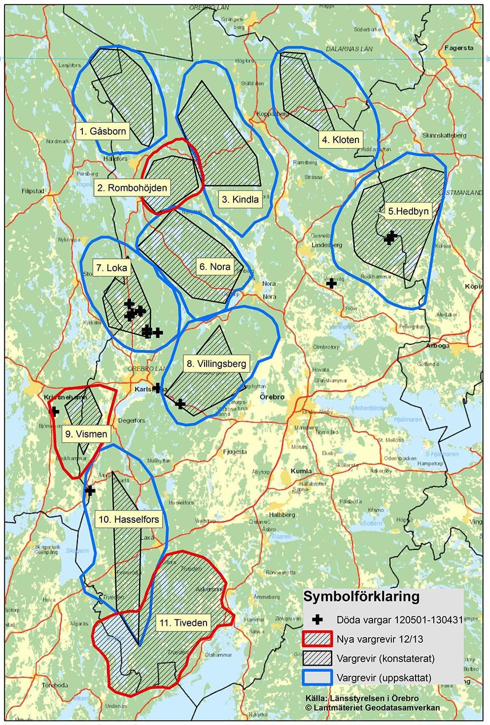 Karta: Länsstyrelsen i Örebro län