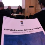 Länsstyrelsen Värmland höll pressträff på fredagen. Där medverkade viltförvaltningsdelegationens ordförande och landshövding Kenneth Johansson samt rovdjursansvarig Maria Falkevik. Foto: Lennart Johannesson