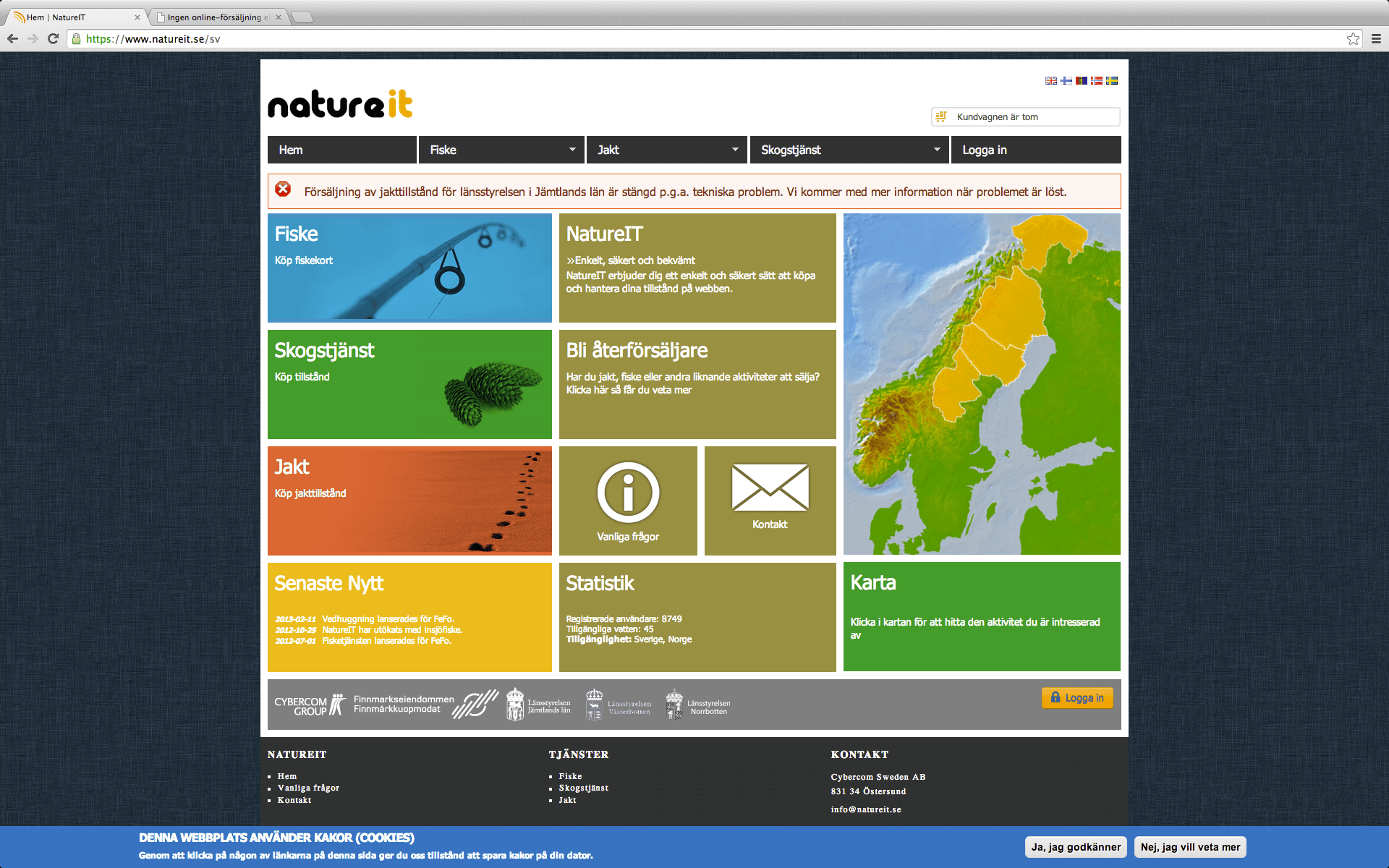 NatureIT är den nya webbaserade applikationen där jägarna ska kunna lösa jaktkort på statens mark ovan odlingsgränsen. När försäljningen startade i Jämtland brakade systemet ihop.