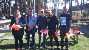 Segrande lag i Jägareförbundets region syds kretskamp blev Skåne med Josefin Nilsson, Oskar Nilsson, Frans Henriksson, Daniel Larsson och Albin Nilsson. Foto: Louise Gårdefalk
