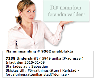 Hittills har 7.238 personer skrivit under namninsamlingen.