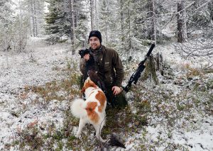 Andreas Almespång fällde en tjädertupp undan Zack. Foto: Lars-Henrik Andersson