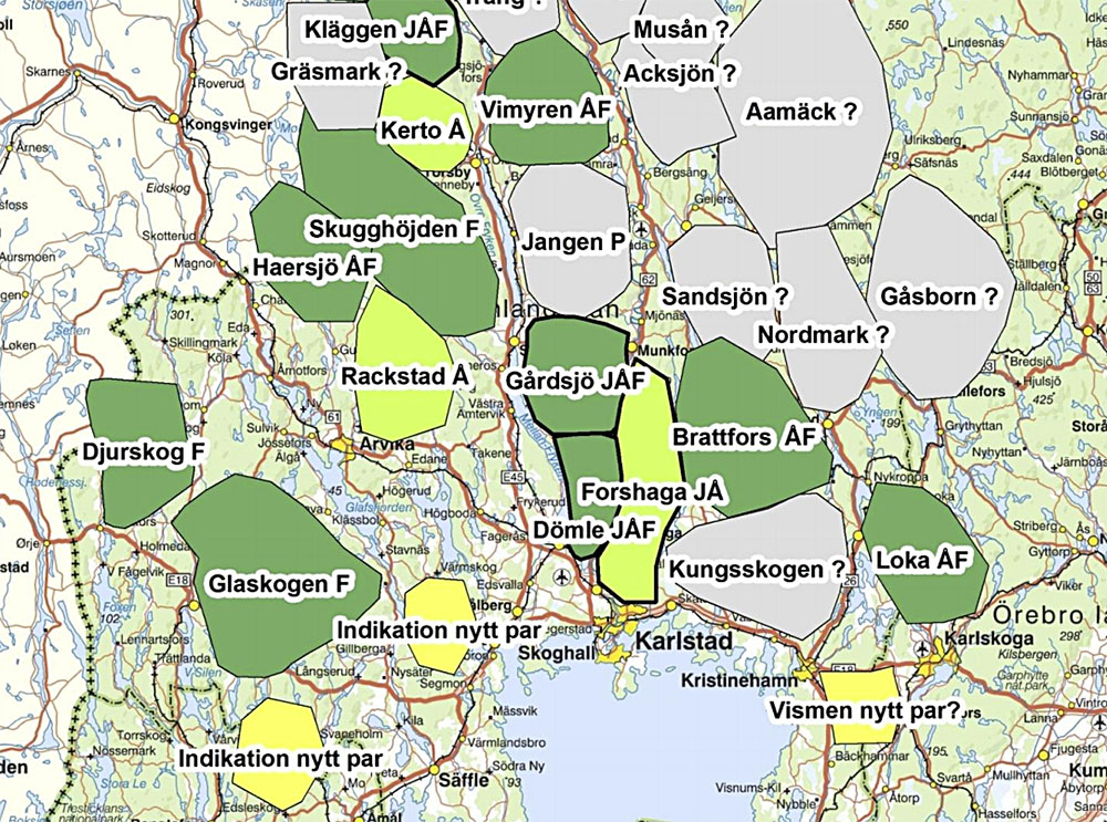 Bild från den just nu pågående varginventeringen i Värmland. Källa: Länsstyrelsen