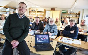 Experten Anders Jarnemo delade med sig av sitt rika vetande om kronviltet under ett heldagsseminarium i Jägareförbundets lokaler i Kristianstad. Foto: Jan Henricson