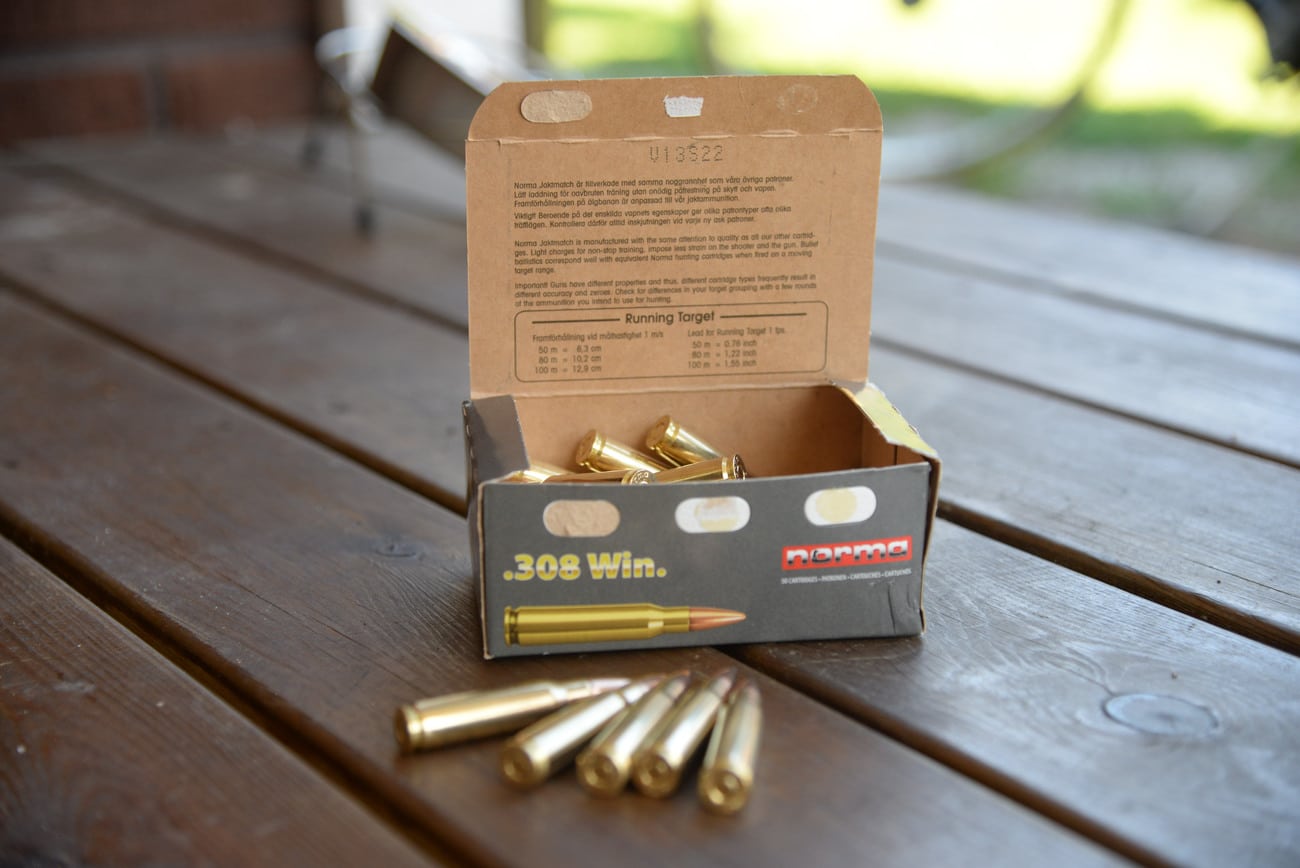Norma fick återkalla ett antal partier ammunition, Norma jaktmatch .308 Winchester, på grund av att de hade för låg laddvikt. Foto: Lars-Henrik Andersson