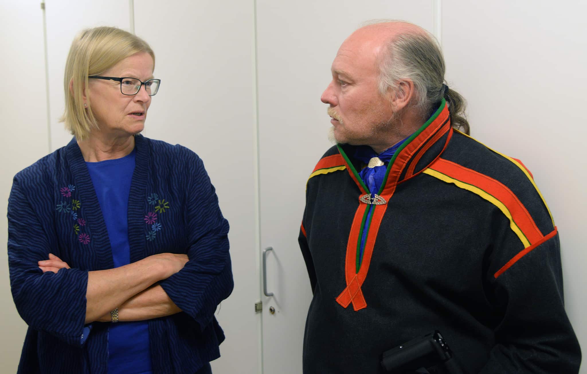Staten företräds av justitiekansler Anna Skarhed i Girjasmålet. Mats Berg, är ordförande i Girjas sameby som i andra hand yrkar på en delad rätt till jakten och fisket inom samebyns område. Foto: Lars-Henrik Andersson