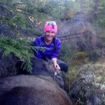 Helena Tysk med älgkvigan. Foto: Privat