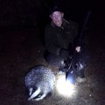 18,65 kilo vägde grävlingen som Elias Modin fick skjuta utanför Strängnäs. Foto: Privat