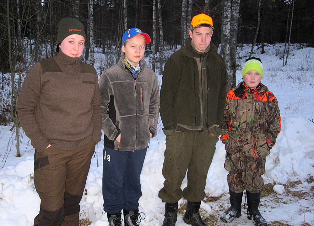 Mikaela, Arvid, Viktor, Liam, i väntan på upptaget! Foto: Anders Ek