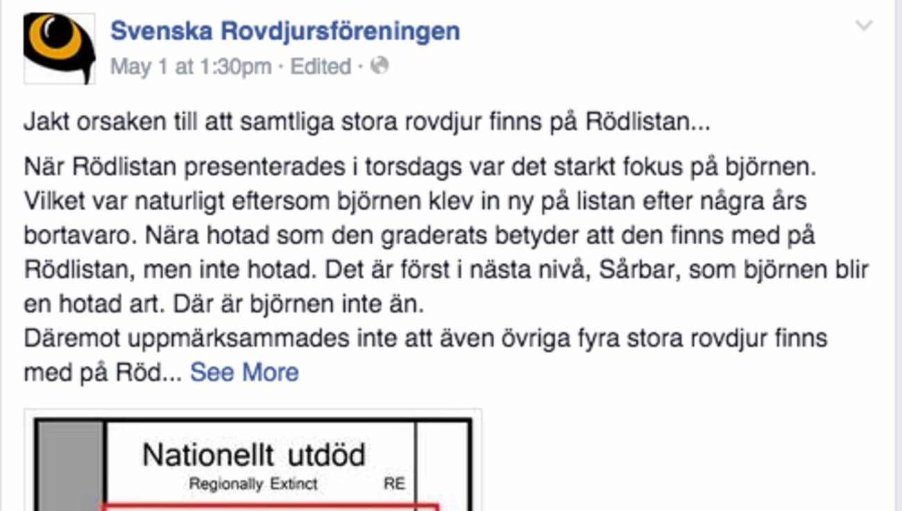 Detta inlägg kritiseras av debattören som menar att Rovdjursföreningen befinner sig "i fablernas värld."
