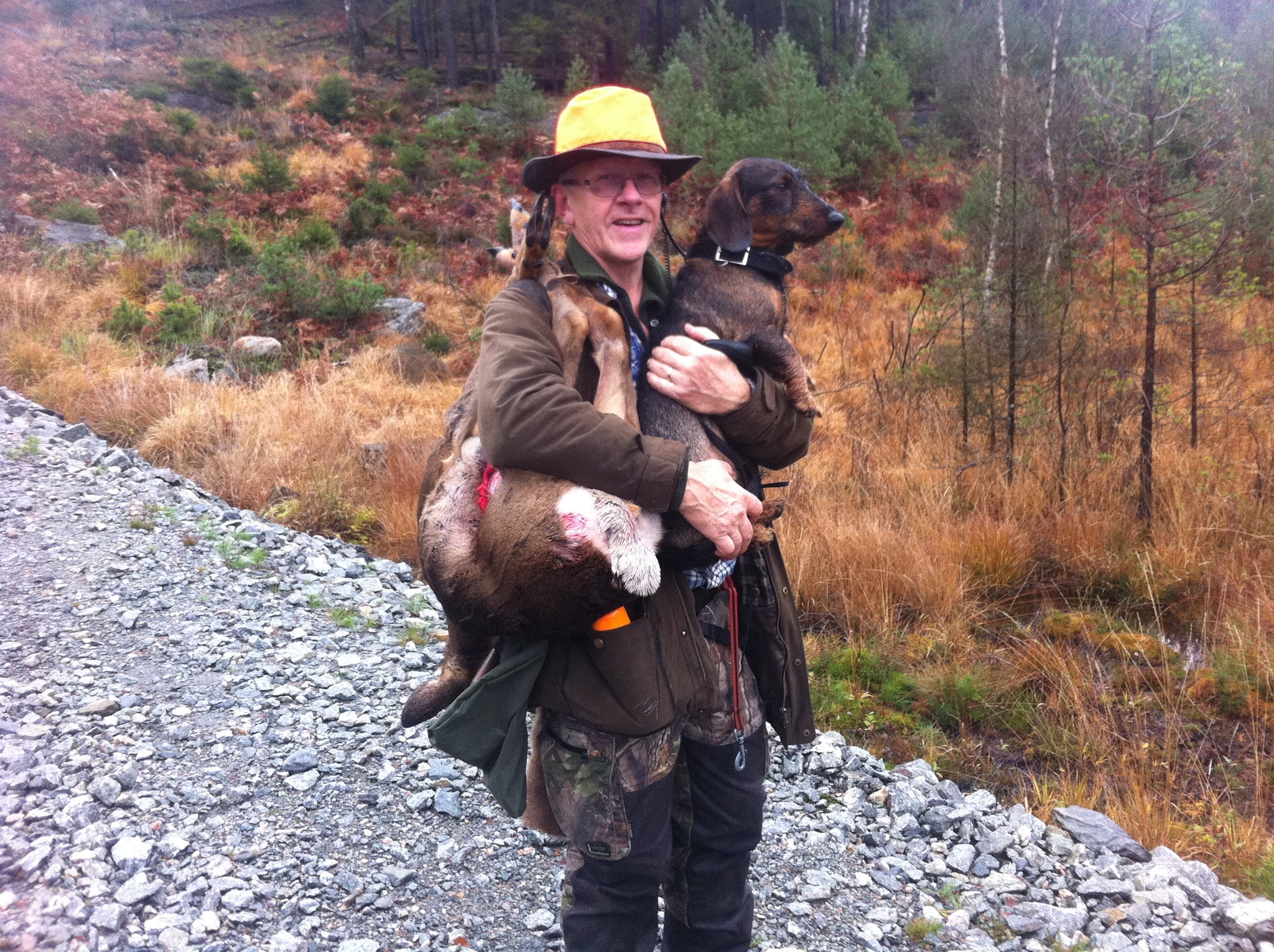 Skribenten Ulf Dermark med sin tax Thisbe. Foto: Privat
