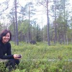 Monica Gärdin tar en paus i björnskyttet.