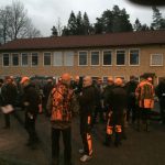 Morgonsamling vid Karlsby skola inför storjakten. Foto: Lars Ingemarsson