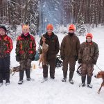 Deltog på stövarjakten gjorde, från vänster, Adam Rydholm, Willy Nordenström, Joel Ohlsson, Dennis och Filip Davidsson. Foto: Torgny Evertsson